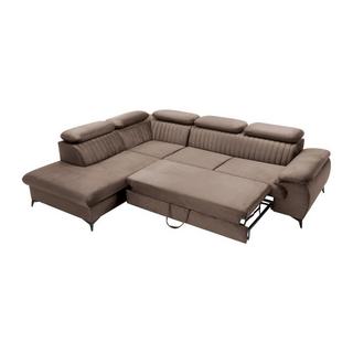 PASCAL MORABITO Großes Ecksofa mit Schlaffunktion - Ecke links - Samt - Taupe - SAMARA von Pascal Morabito  
