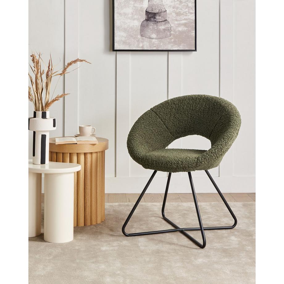 Beliani Sedia da pranzo en Bouclé Glamour RACHEL  