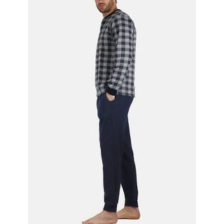 Admas  Pyjama tenue d'intérieur pantalon et haut manches longues Vichy 