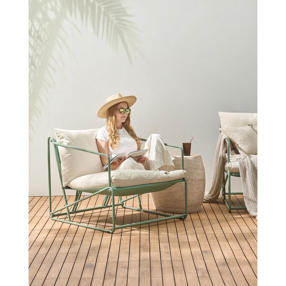 Beliani Sedia con cuscino en Acciaio Industriale PONTE  