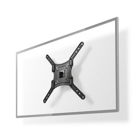 Nedis  Support mural TV inclinable et pivotant | 23-55" | Poids maximal de l'écran supporté : 30kg | Inclinable | Pivotable | Distance minimale au mur : 67mm | Distance maximale au mur : 67mm | 1 point(s) LED | ABS / Acier | Noir 