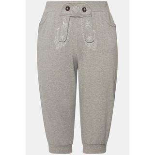 Ulla Popken  Pantalon de jogging, inspiré du costume traditionnel bavarois, broderies, taille élastique, longueur 7/8 