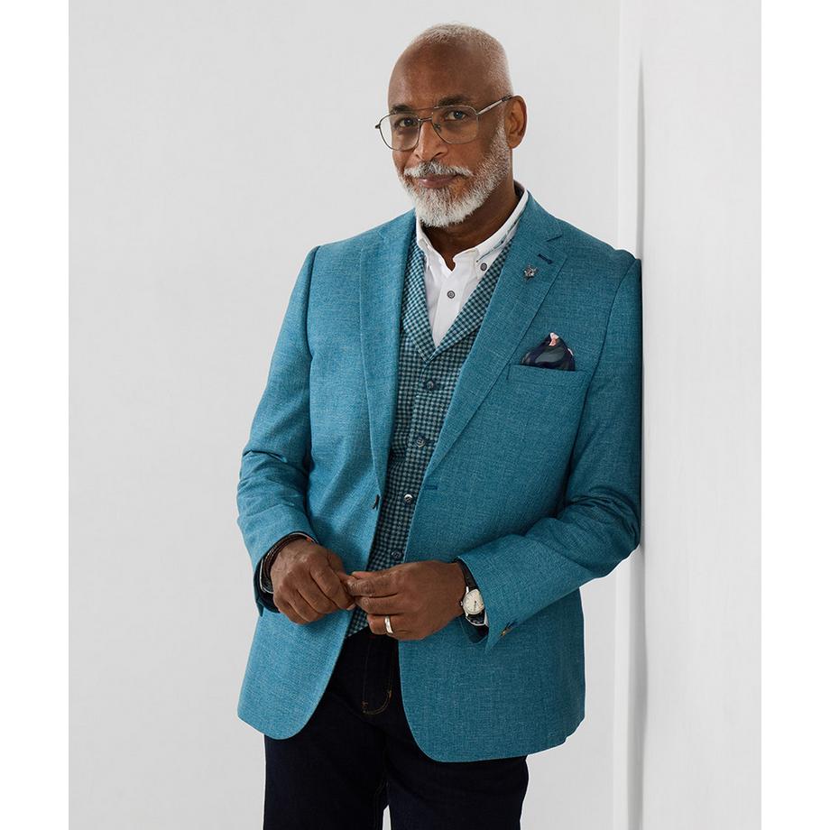 Blazer aus Leinenmischung in kräftigem Farbton