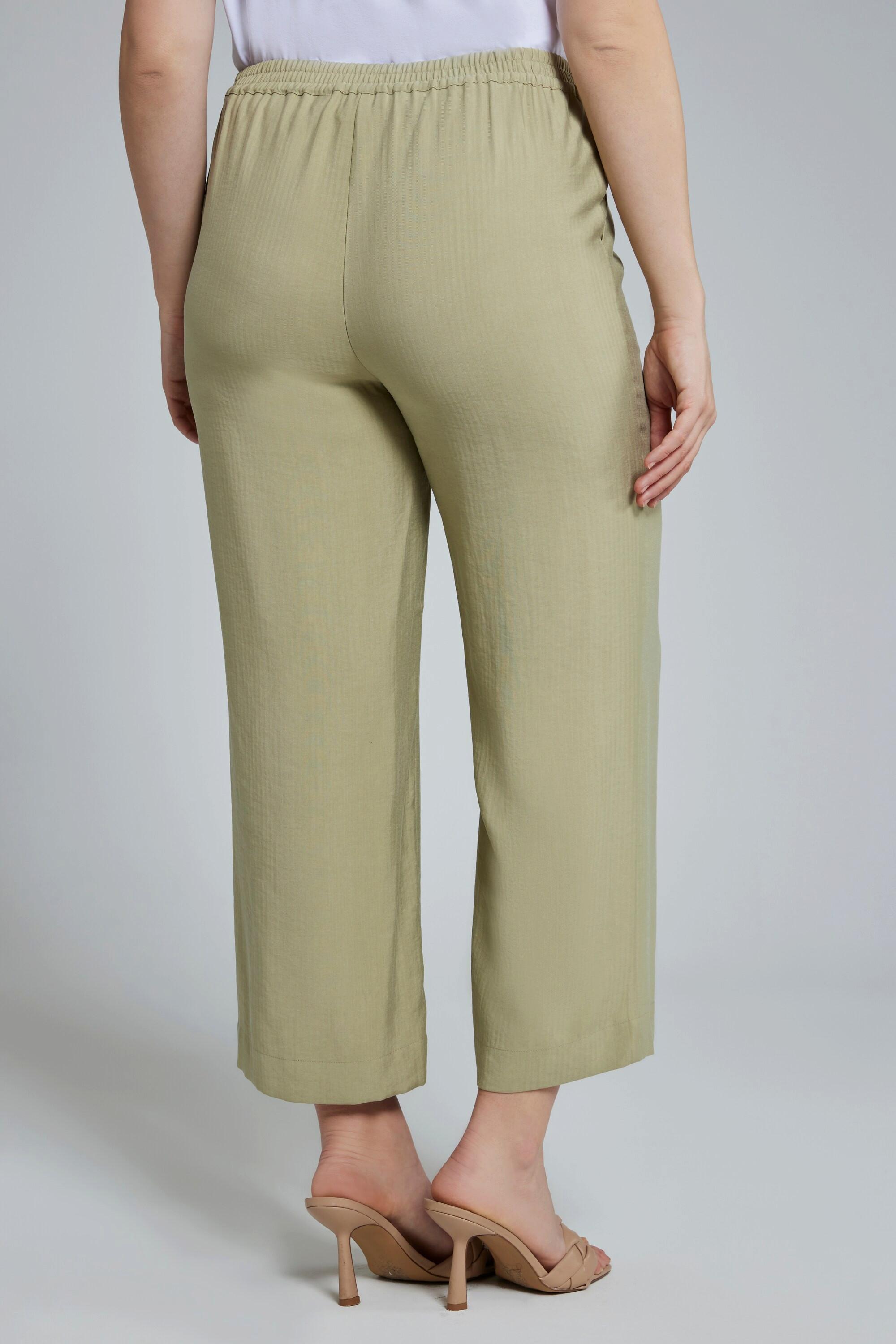 Ulla Popken  Jupe-culotte Mary, rayures, jambe large, ceinture à nouer 