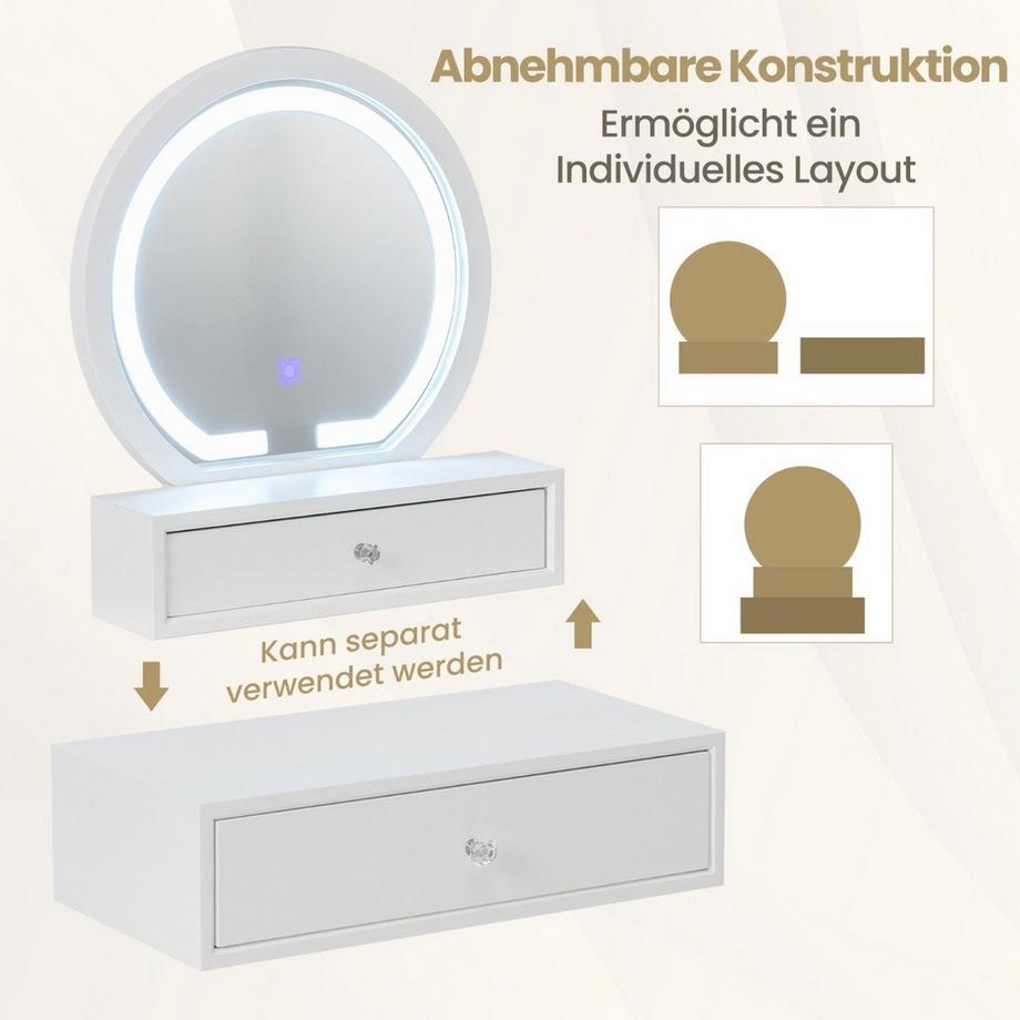 Northix Kosmetikspiegel mit 2 Schubladen  
