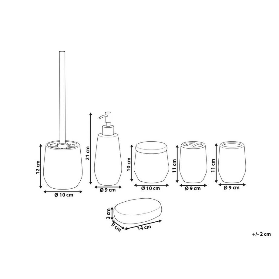Beliani Badaccessoires Set 6-teilig aus Dolomit Skandinavisch CALLELA  