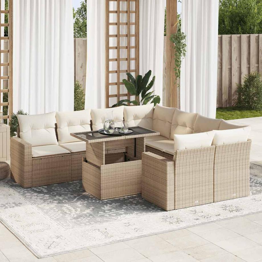 VidaXL set di divani da giardino Polirattan  