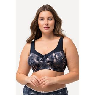 Ulla Popken  Reggiseno sostenitivo senza ferretto con fantasia con ginkgo e coppa C-H 