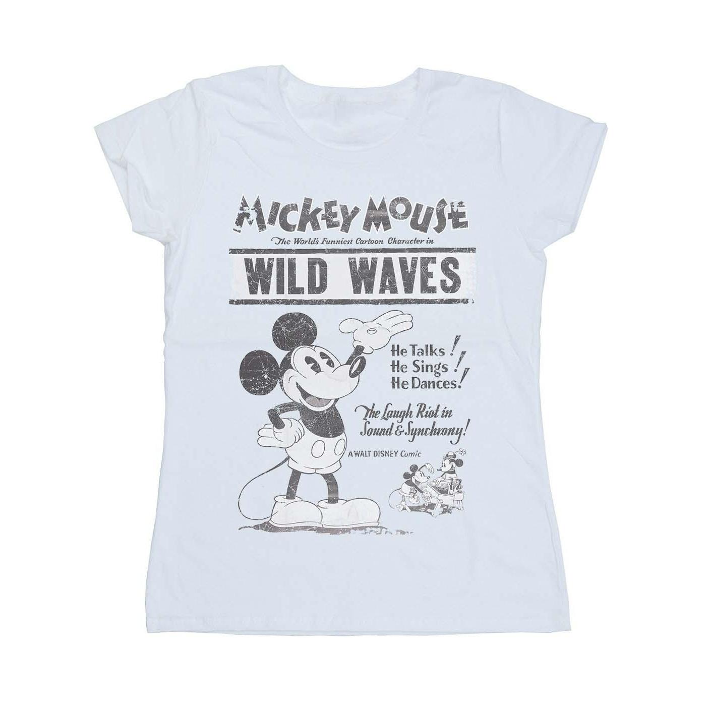 Image of Mickey Mouse Making Waves Tshirt Damen Weiss S