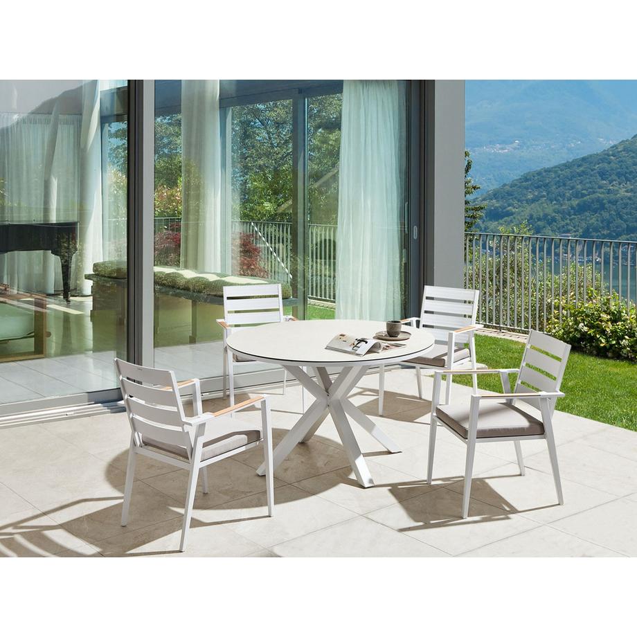 Beliani Gartentisch mit Stühlen aus Aluminium  MALETTO/TAVIANO  