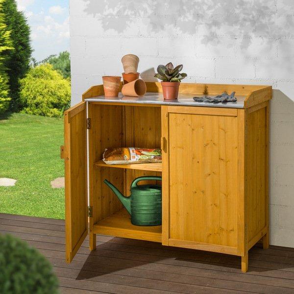 Tectake Armoire de jardin basse  
