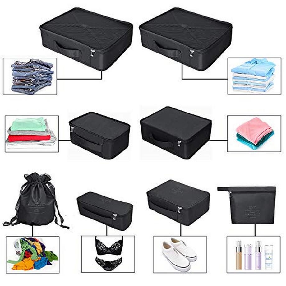 Only-bags.store Organisateur de bagages de voyage avec sac imperméable à chaussures et pochette de compression  