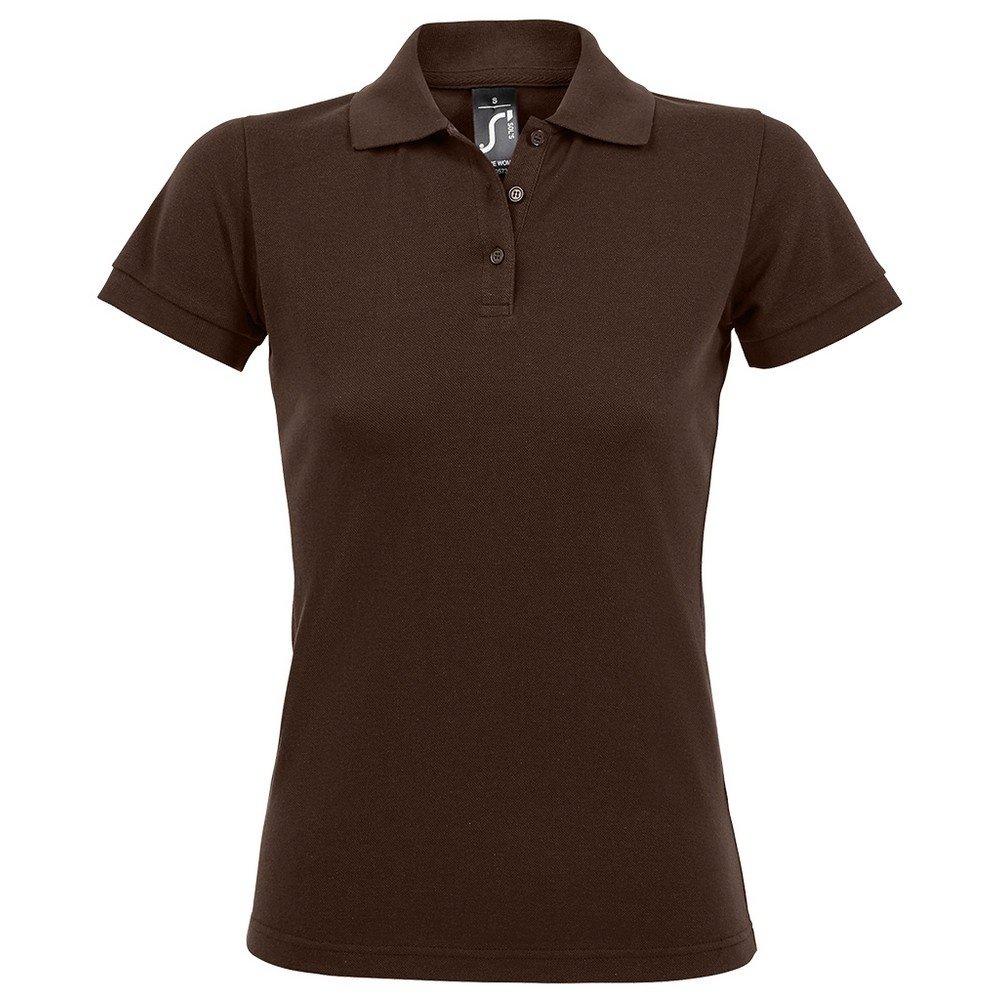 Image of Prime Pique Poloshirt, Kurzarm Damen Braun XL