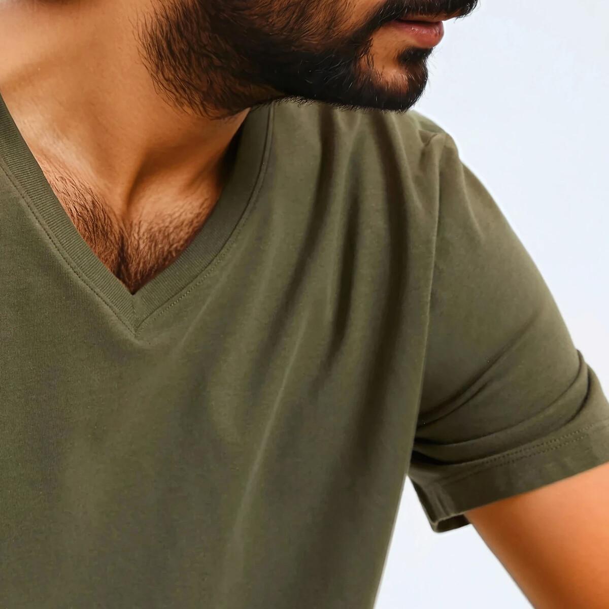 La Redoute Collections V-Ausschnitt Kurzarm T-Shirt  