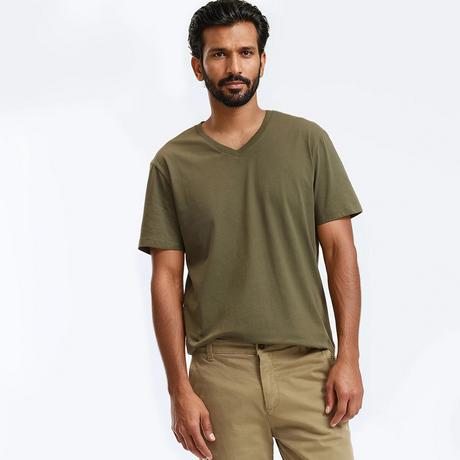 La Redoute Collections V-Ausschnitt Kurzarm T-Shirt  