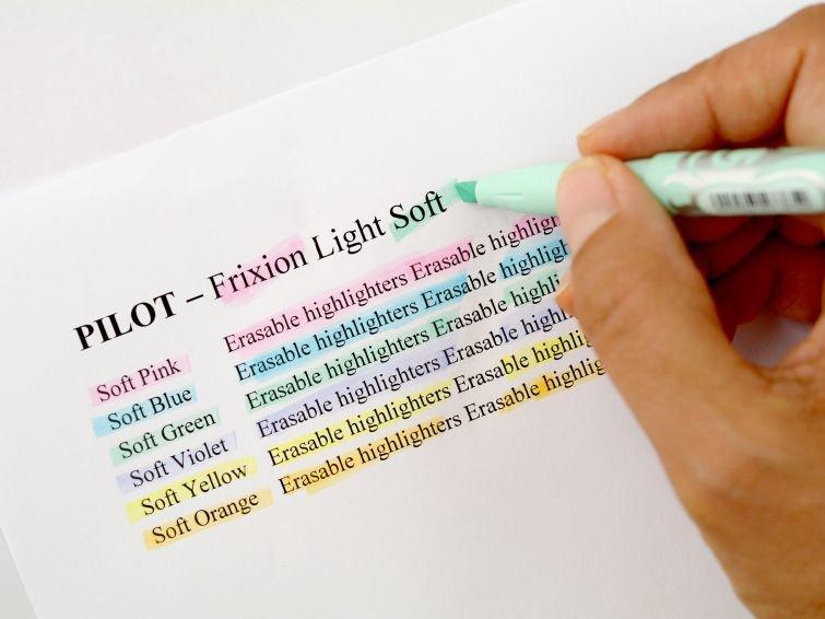 Pilot Pilot FriXion Light Soft evidenziatore 6 pz Punta smussata Blu, Verde, Arancione, Rosa, Viola, Giallo  