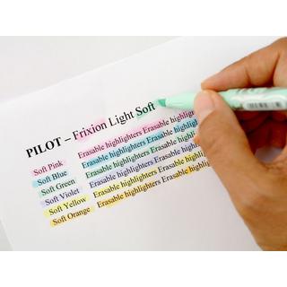 Pilot Pilot FriXion Light Soft evidenziatore 6 pz Punta smussata Blu, Verde, Arancione, Rosa, Viola, Giallo  