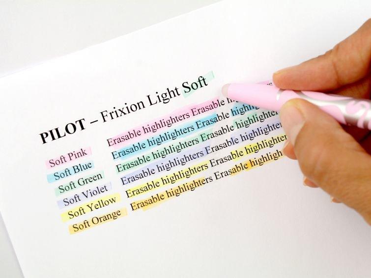 Pilot Pilot FriXion Light Soft evidenziatore 6 pz Punta smussata Blu, Verde, Arancione, Rosa, Viola, Giallo  