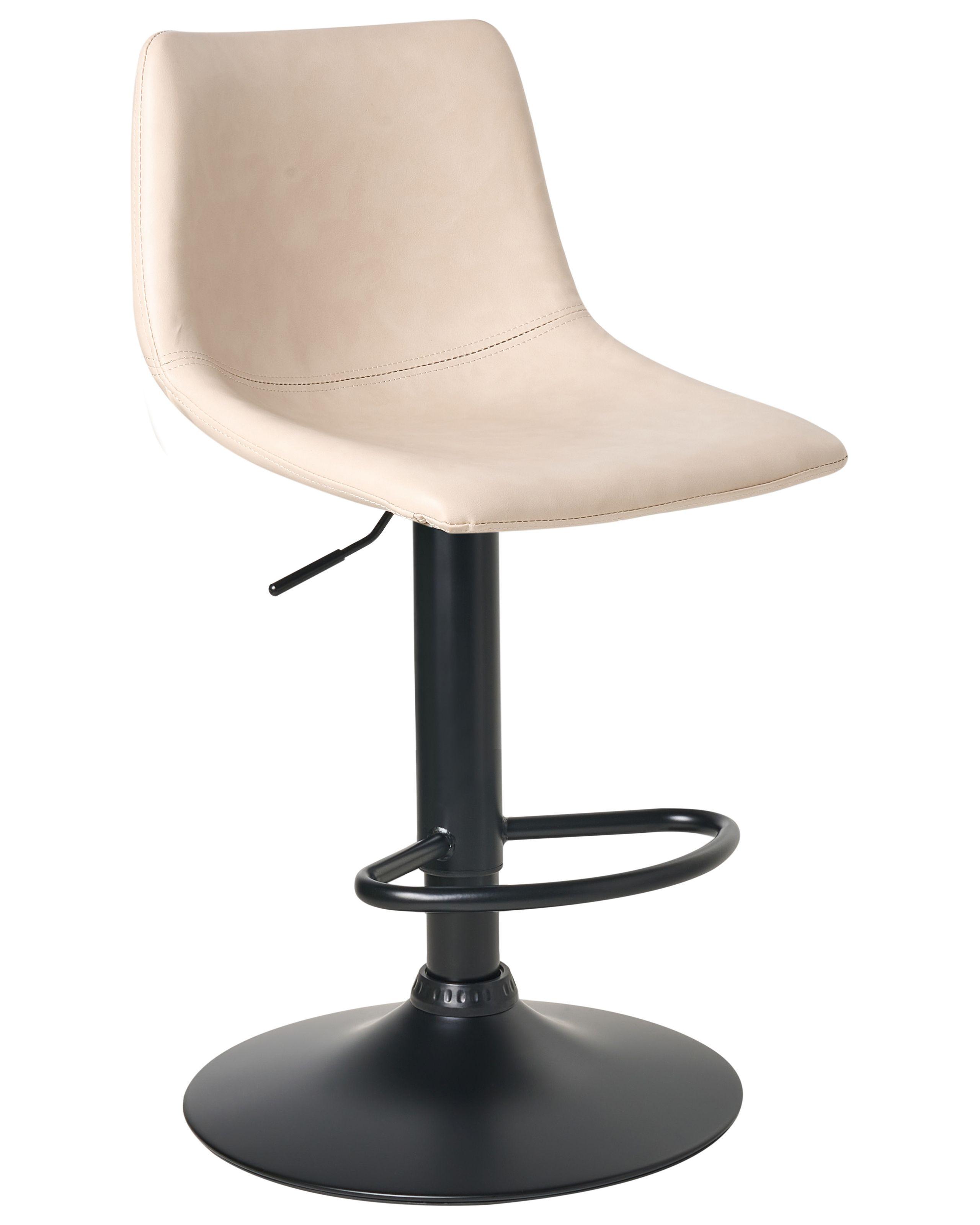 Beliani Lot de 2 tabourets de bar en Cuir PU Traditionnel LEBRIJA  