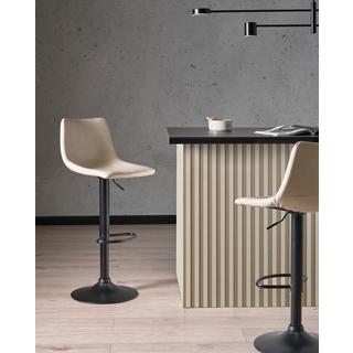 Beliani Lot de 2 tabourets de bar en Cuir PU Traditionnel LEBRIJA  