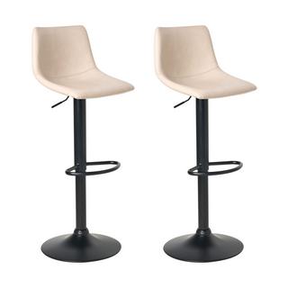 Beliani Lot de 2 tabourets de bar en Cuir PU Traditionnel LEBRIJA  