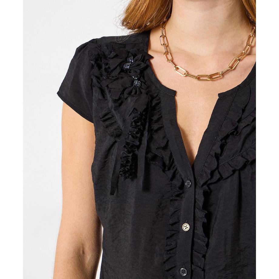 Joe Browns Bluse mit Pailletten und Korsagen Detail  