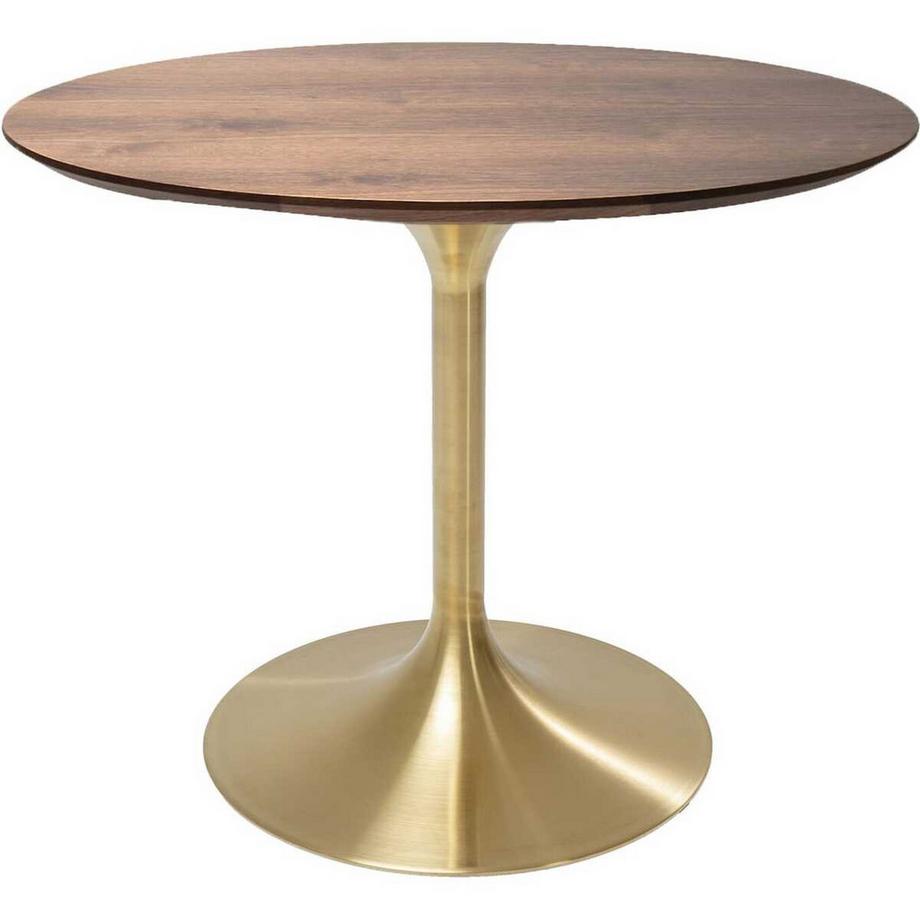 KARE Design Table Invitation noyer laiton rond 90  