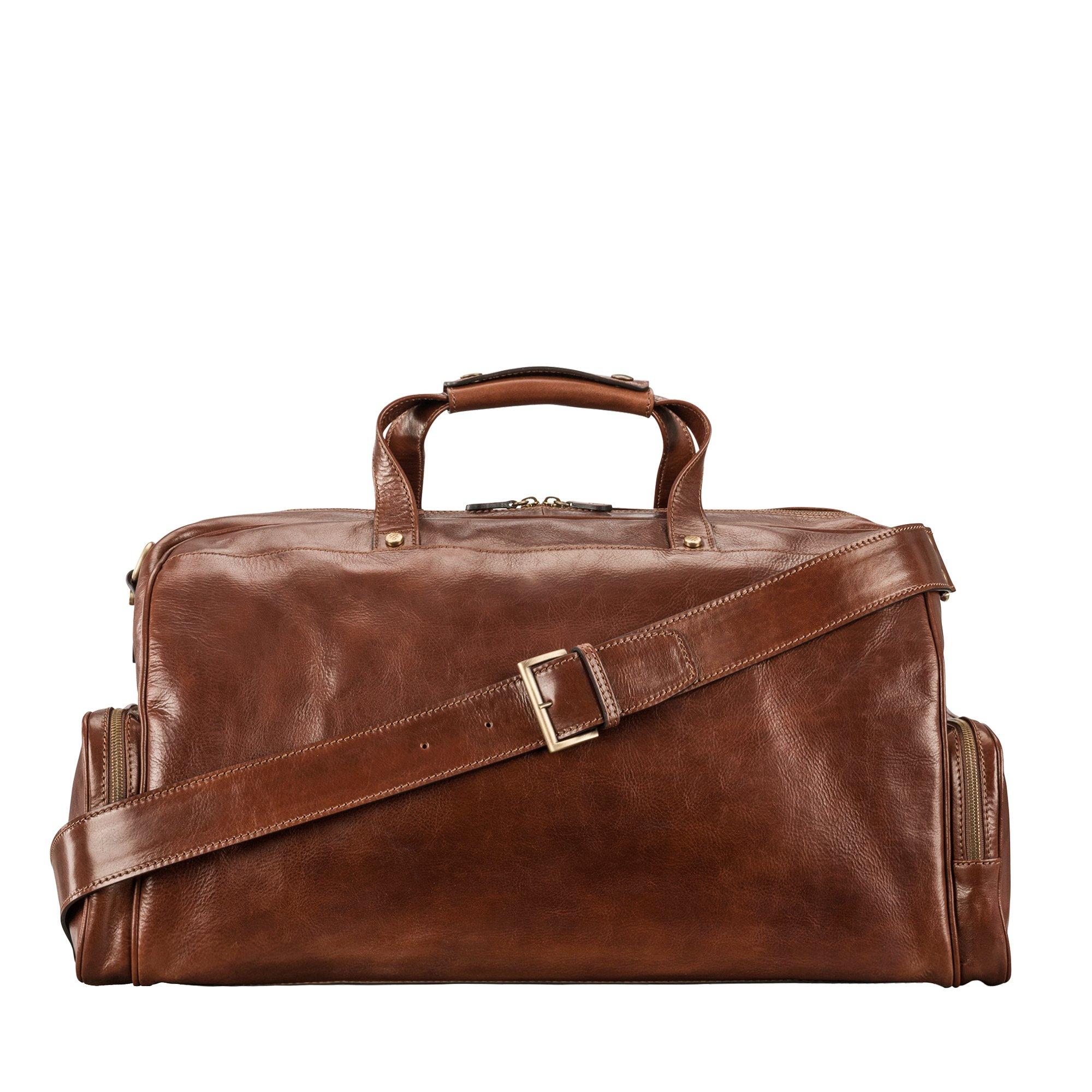 Maxwell Scott  DinoM - Leder Weekender Reisetasche 