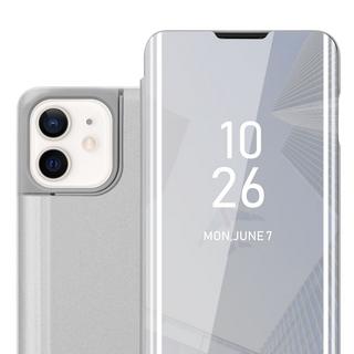 Cadorabo  Housse compatible avec Apple iPhone 12 MINI - Clear View étui de protection miroir avec fonction de support Protection à 360 degrés 