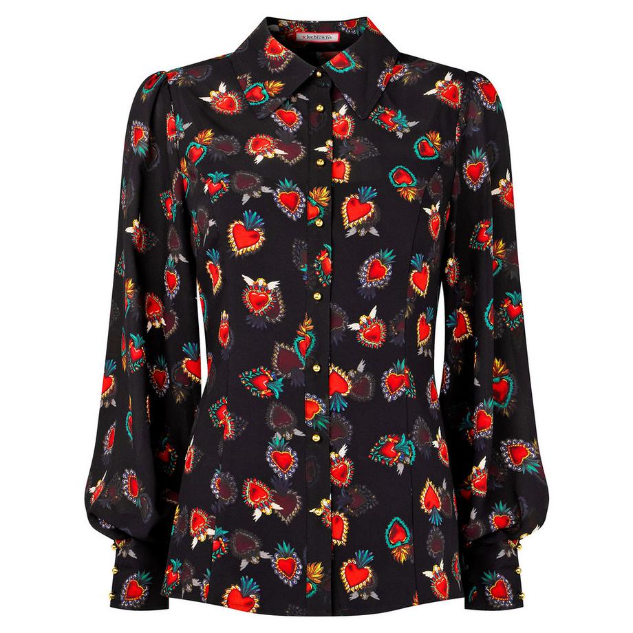 Joe Browns Georgette Bluse Herzmotiv  