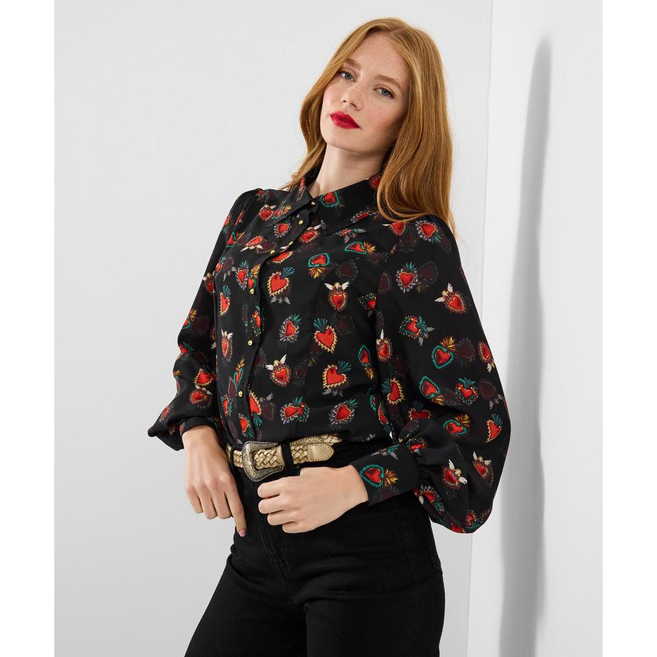 Joe Browns Georgette Bluse Herzmotiv  