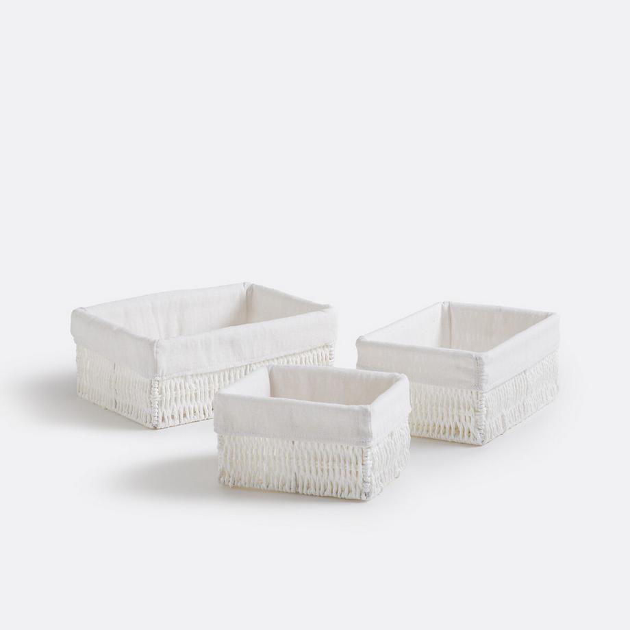 La Redoute Intérieurs Lot de 3 paniers rectangulaires en papier  