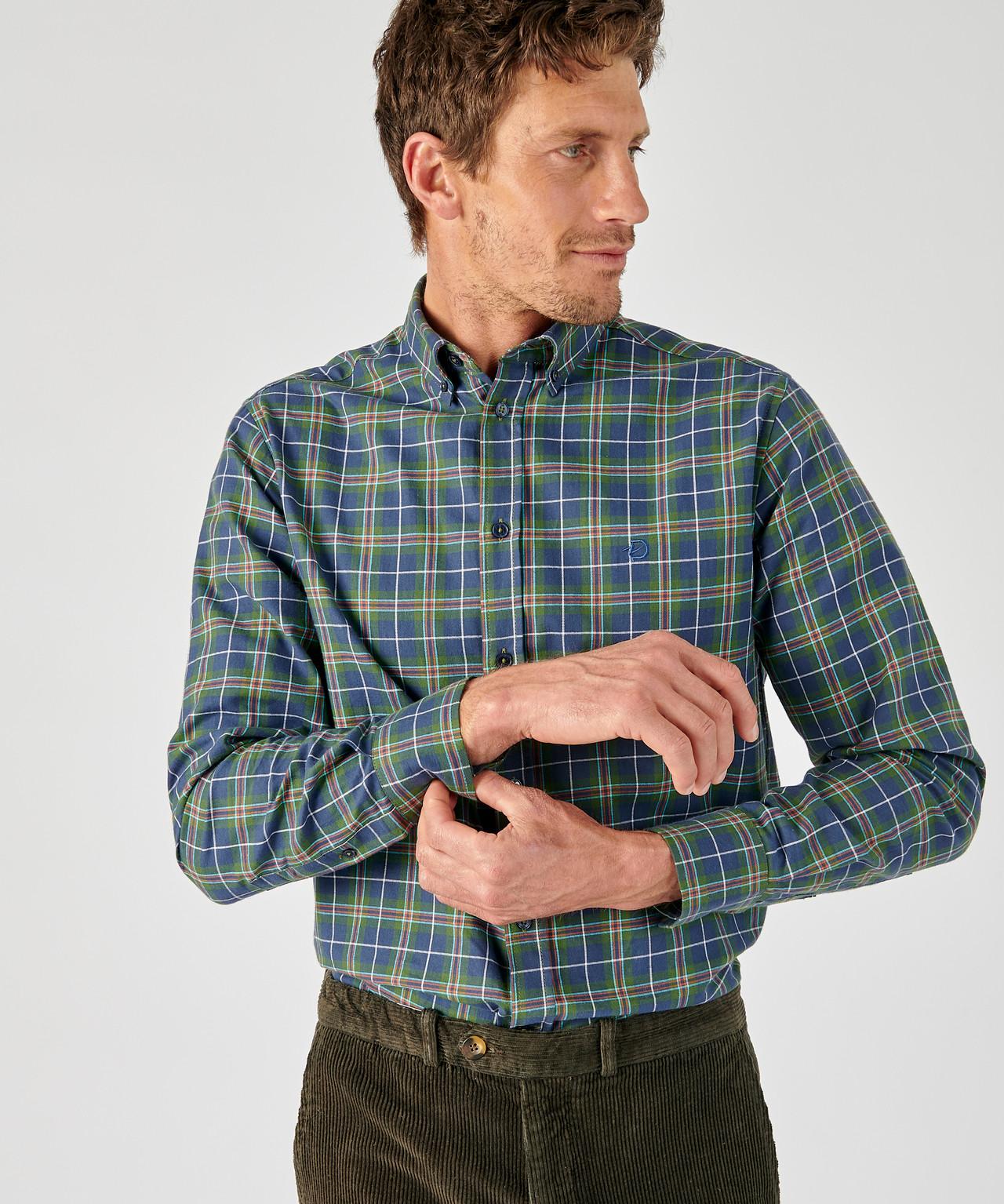 Image of Hemd Aus Reiner, Weicher Baumwolle Mit Schottenkaro. Unisex Grün 39/40