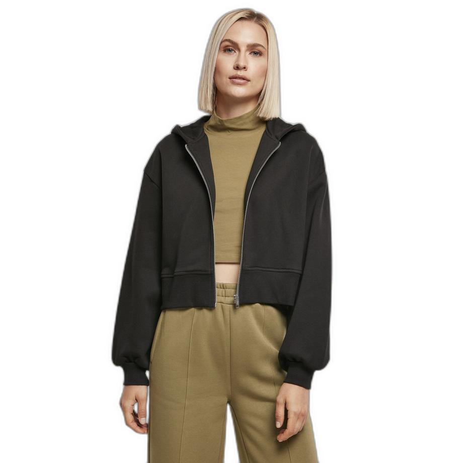URBAN CLASSICS Sweatshirt à capuche court zippé Oversized  