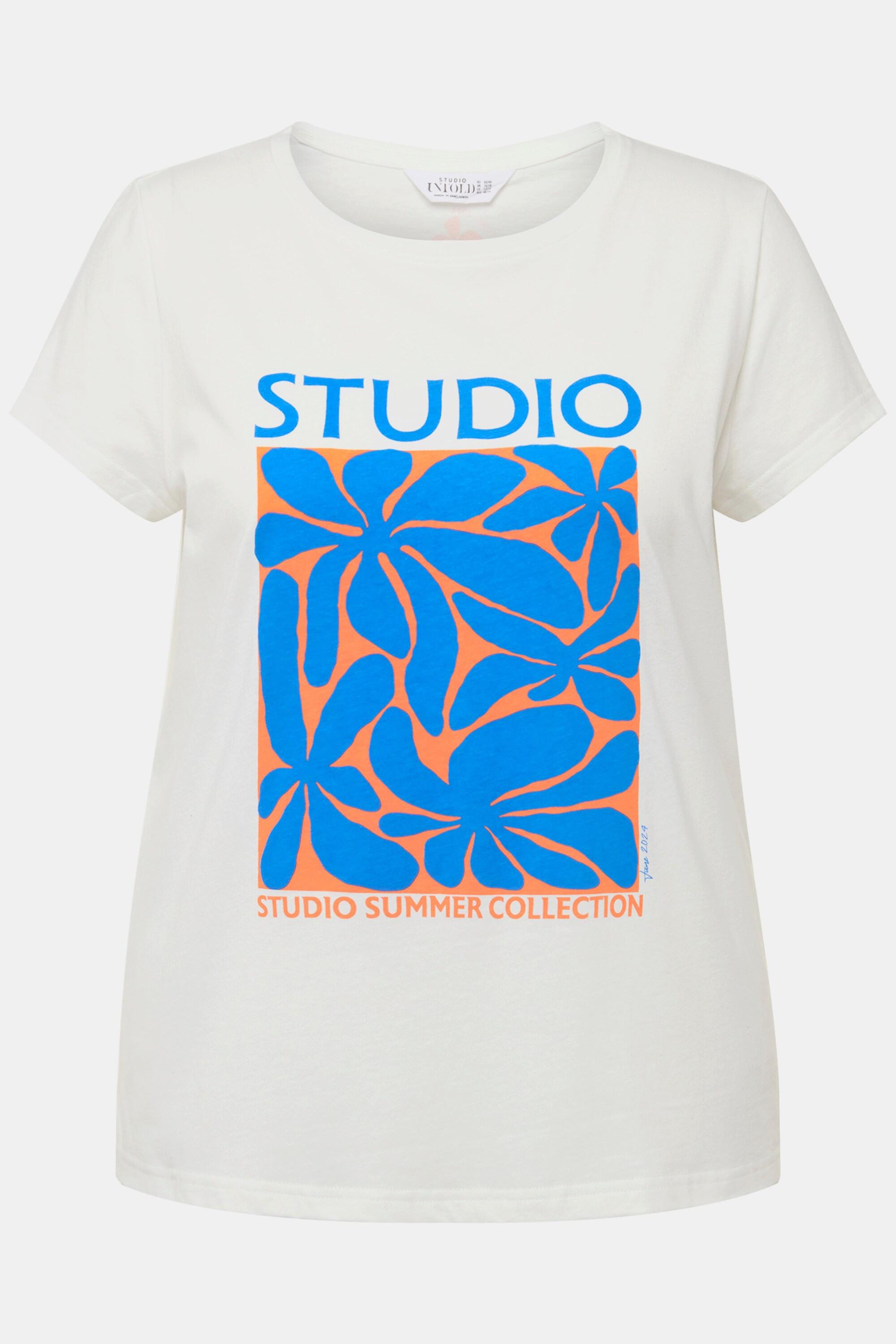 Studio Untold  T-Shirt, Classic Shape, Floral-Print, Rundhals, Halbarm 