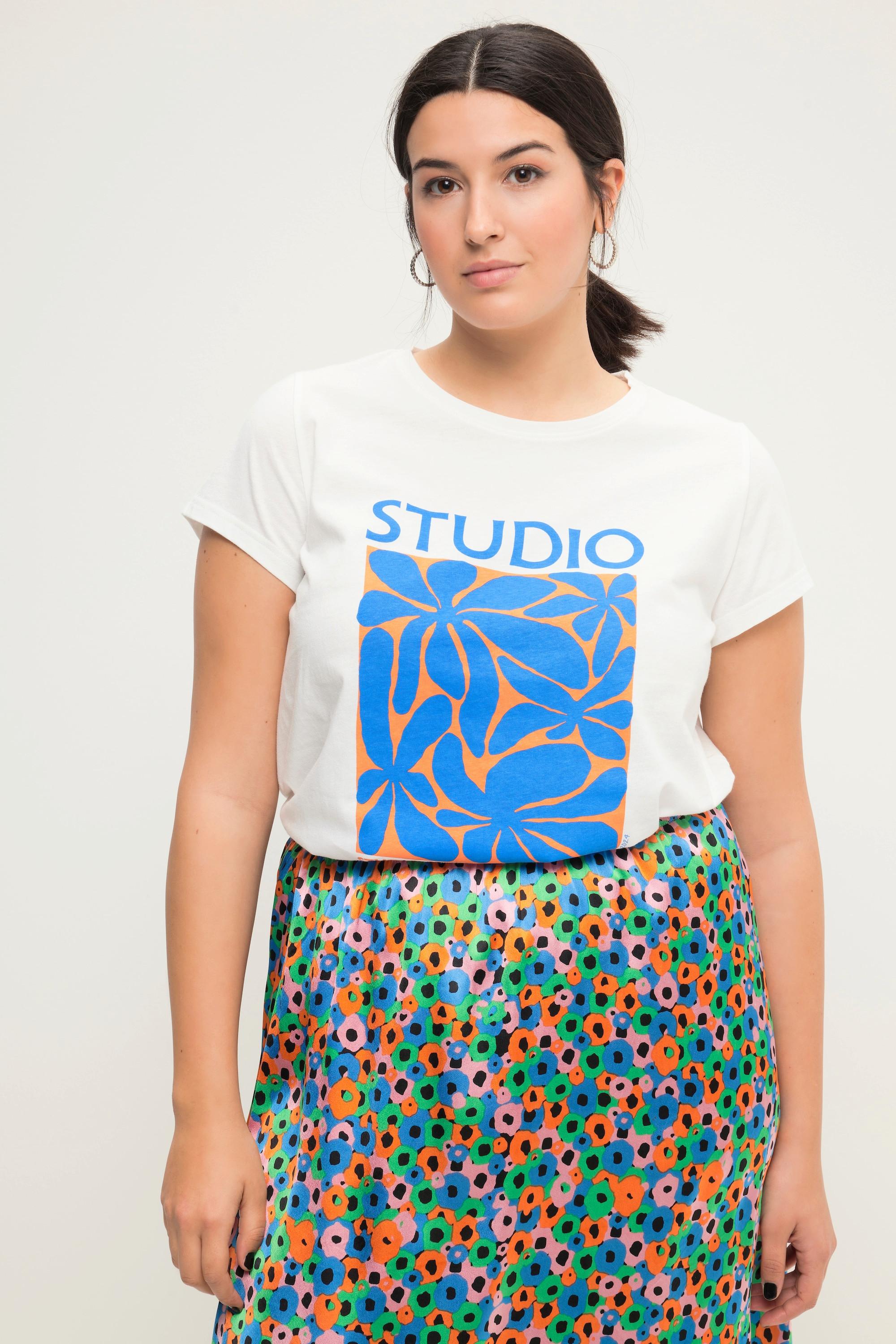 Studio Untold  T-Shirt, Classic Shape, Floral-Print, Rundhals, Halbarm 