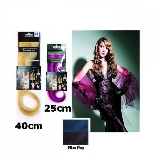 Image of Tapeextensions 25cm Blue Ray 2 Stück Echthaar Damen Bleu Moyen ONE SIZE