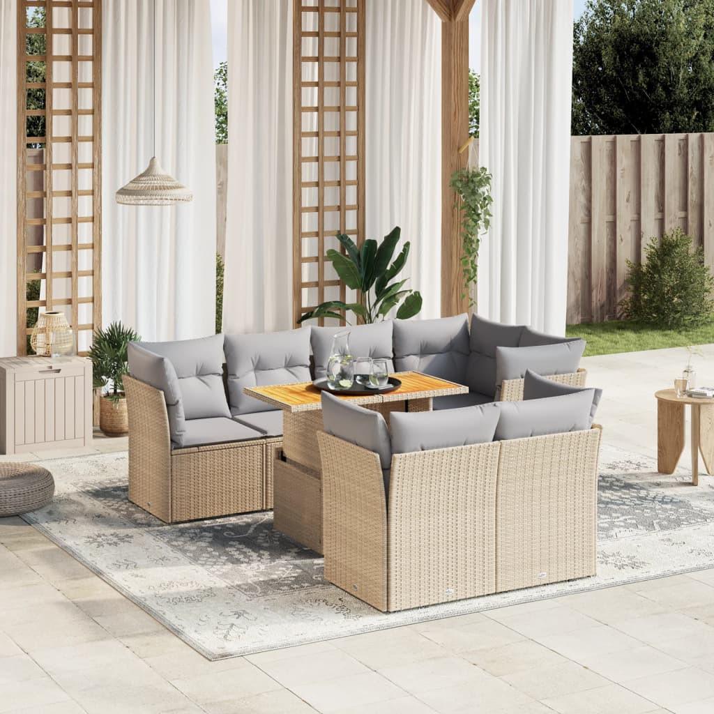 VidaXL set divano da giardino Polirattan  