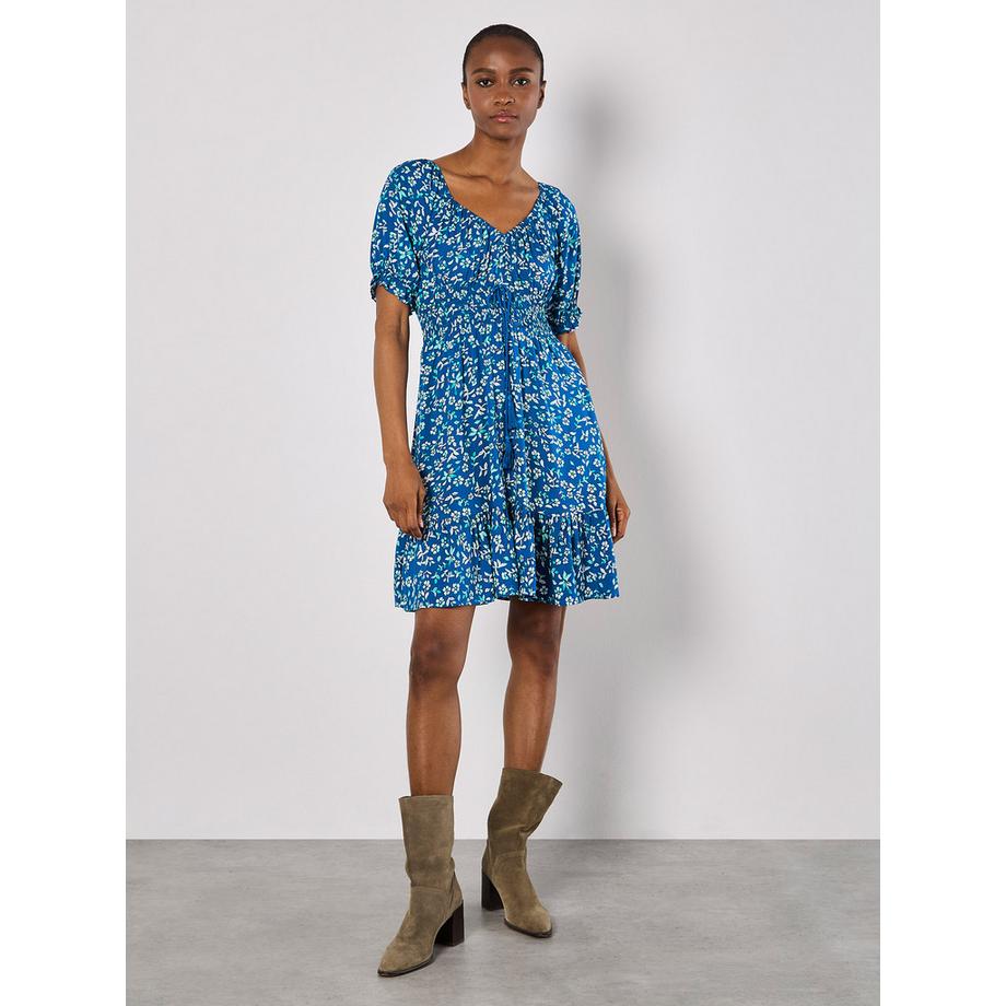 Sarasa-Minikleid mit Blumenmuster und Bardot-Ausschnitt