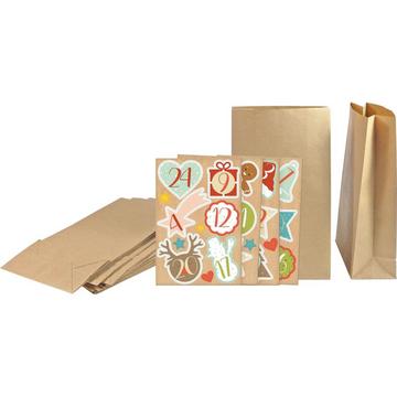 Adventskalender Set Kraftpapier