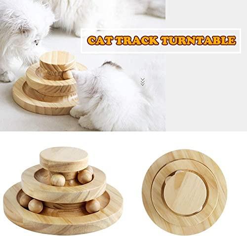 Alopini  Interaktives hölzernes Katzenspielzeug doppelte Schichtierende intelligente Schiene Ball 