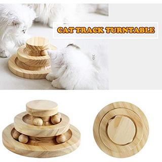Alopini  Interaktives hölzernes Katzenspielzeug doppelte Schichtierende intelligente Schiene Ball 