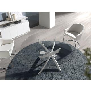 ANGEL CERDA Esstisch runde gehärtetes Glas auser Stahl  