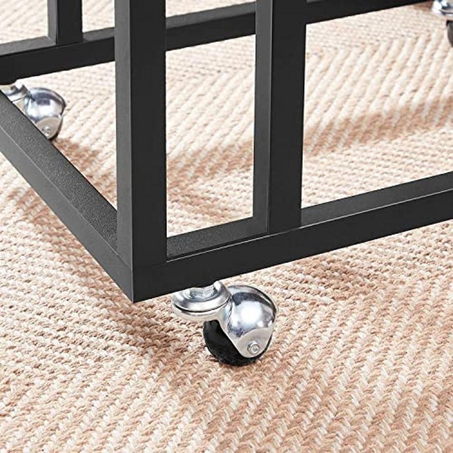 Pricenet Rustikalerer Beistelltisch mit Rollen und verstellbaren Füßen  