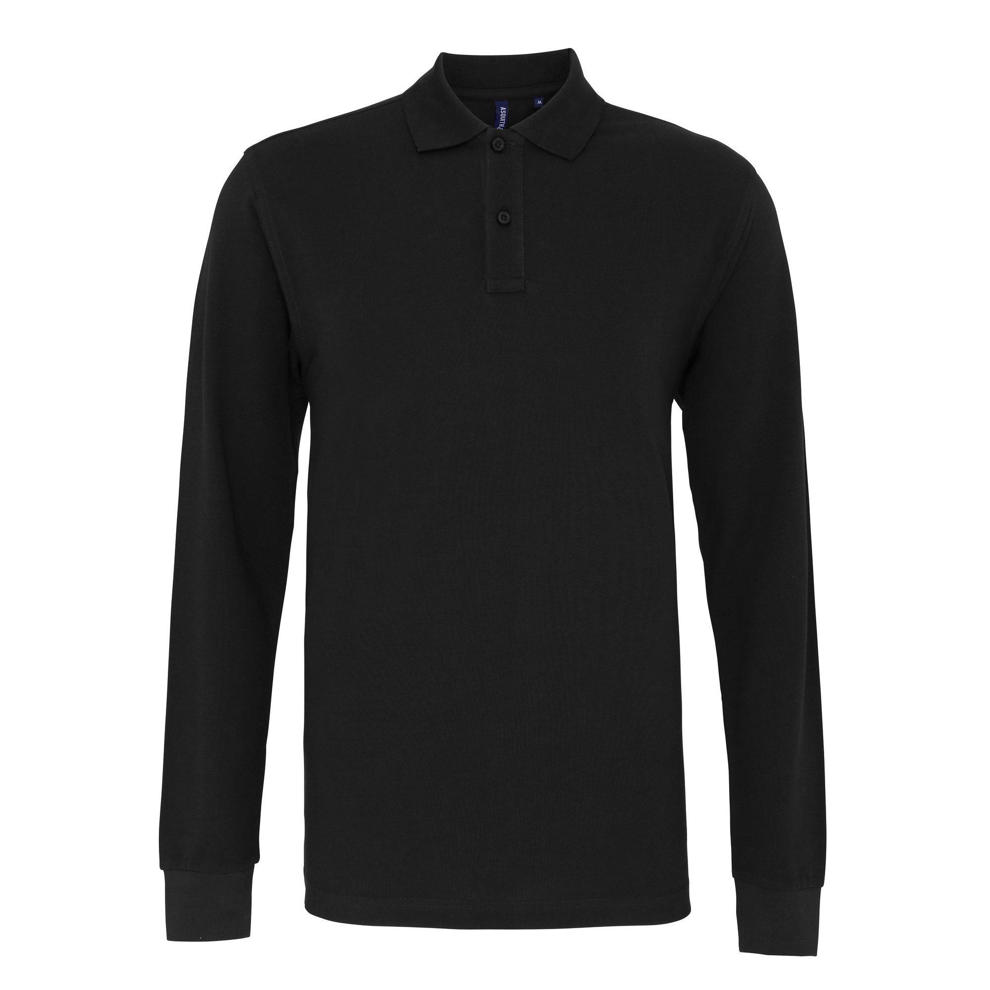 Image of Poloshirt, Langärmlig Herren Schwarz L