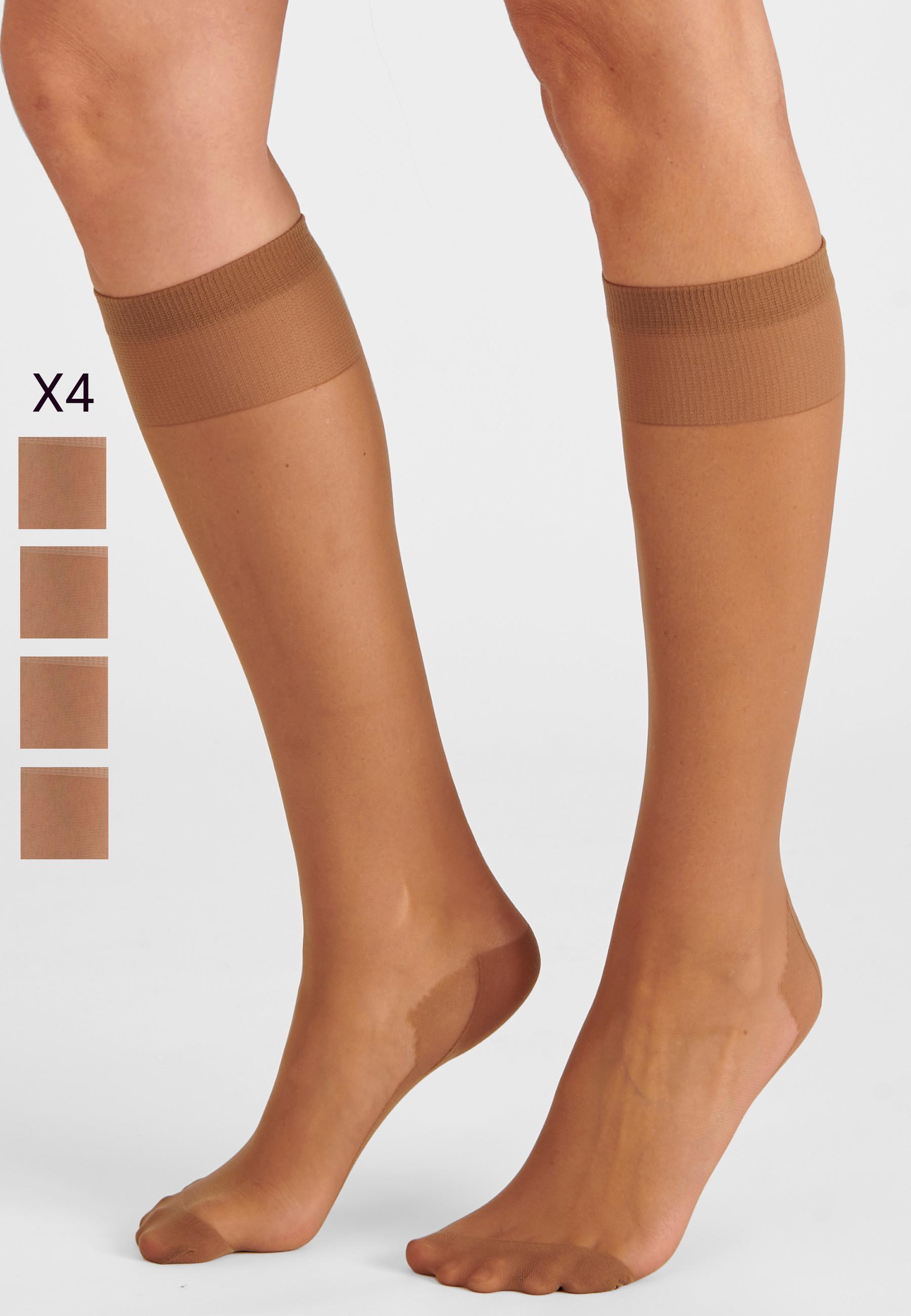 Image of Voile-kniestrümpfe Im 4er-pack. Damen Braun 40/41