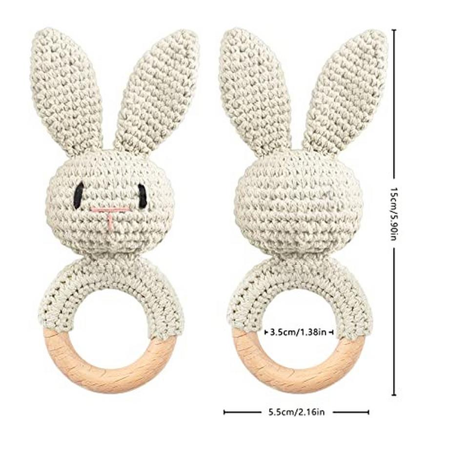 Activity-board  Rassel Baby Holzspielzeug Beißring Baby handgemachtes Kaninchen Rassel Greifspielzeug 