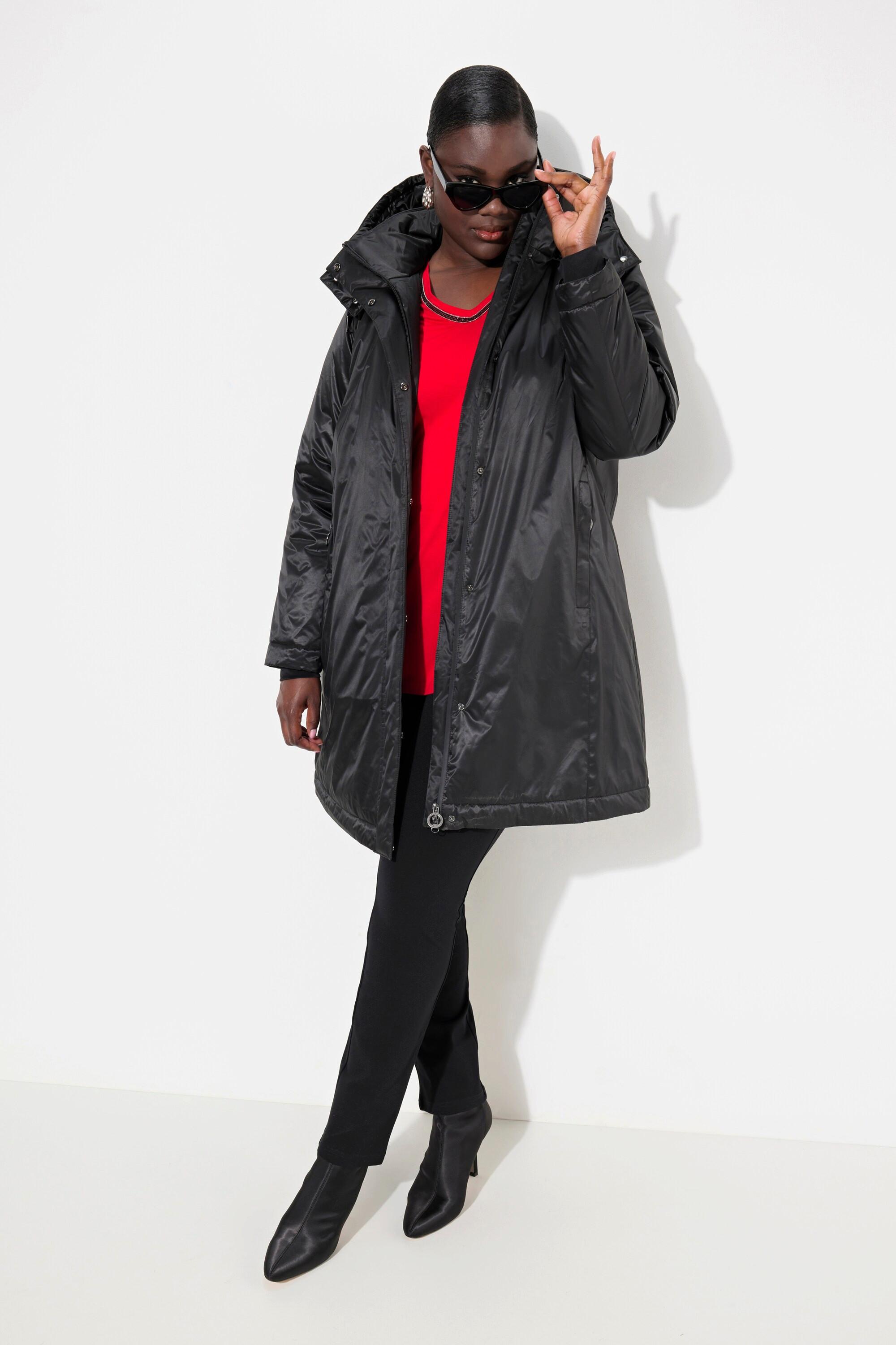 Ulla Popken HYPRAR Sympatex Giacca impermeabile con tasche con cerniera Cappuccio  