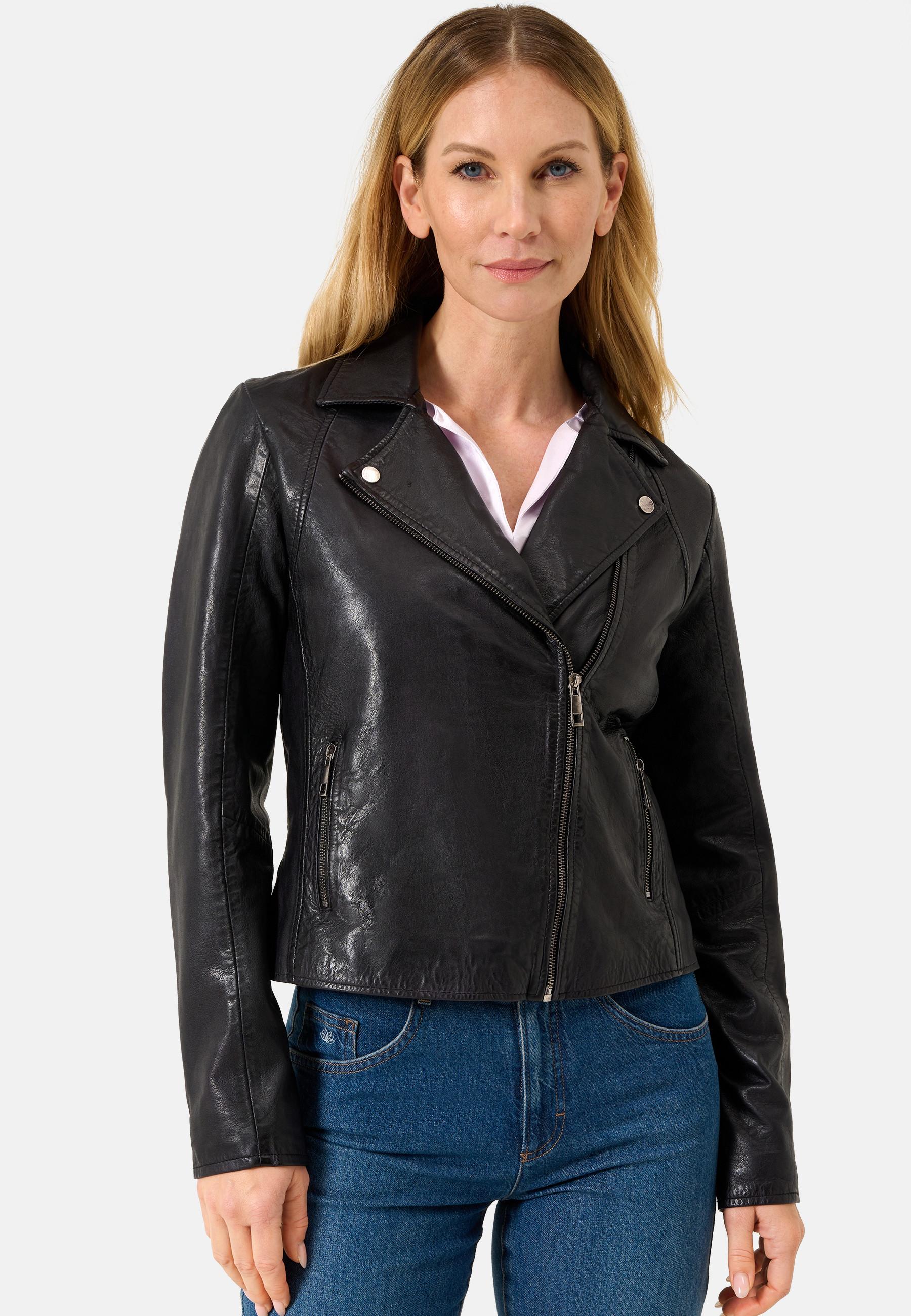 RICANO  Lederjacke, Bikerjacke mit Reverskragen 