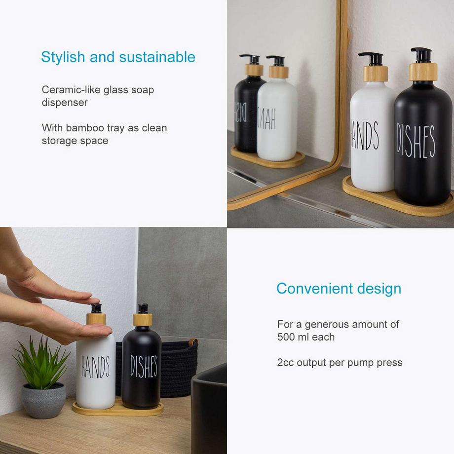 Intirilife  3-teiliges Seifenspender Set aus Glas 
